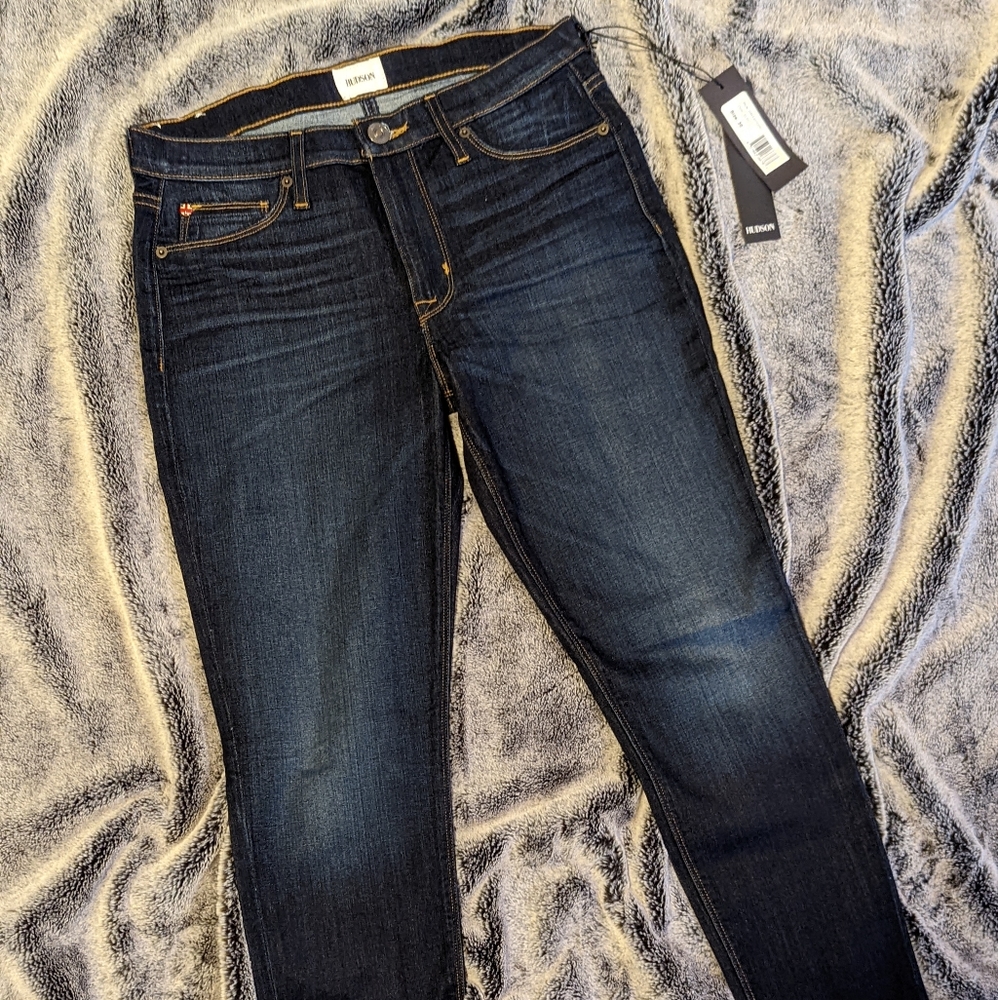 Hudson Nico Super skinny mid-rise ankle dark wash jeans size 30 stretch